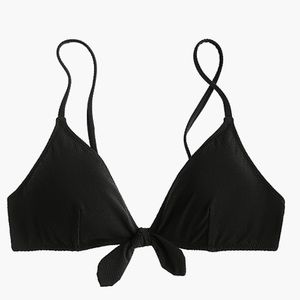 J Crew Tie Front Bikini Top in Pique Nylon size M